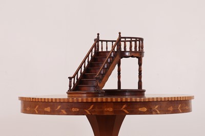 Lot 24 - A turned wooden architectural model of a staircase