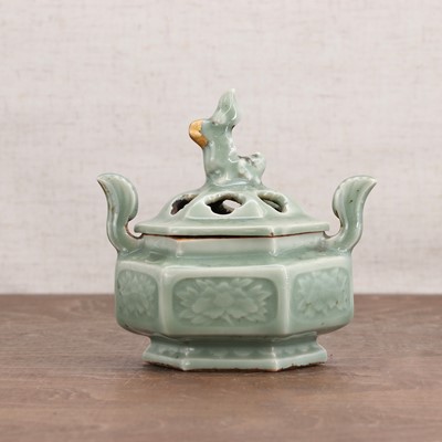 Lot 268 - A Japanese celadon koro