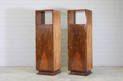 Lot 184 - A pair of Art Deco walnut cabinets