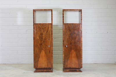 Lot 184 - A pair of Art Deco walnut cabinets