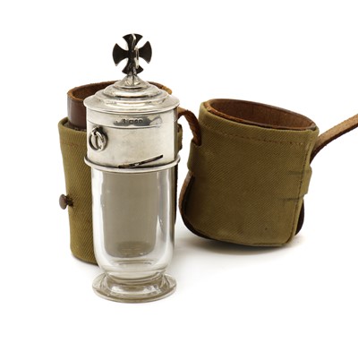 Lot 17 - An ecclesiastical silver mounted viaticum