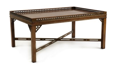 Lot 401 - A mahogany Chippendale-style coffee table