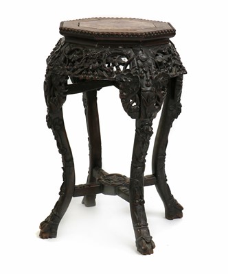 Lot 339 - A Chinese blackwood jardiniere stand