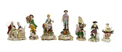 Lot 84 - A pair of Meissen style porcelain figures
