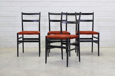 Lot 323 - A set of four Italian ebonised '646' or 'Leggera' chairs