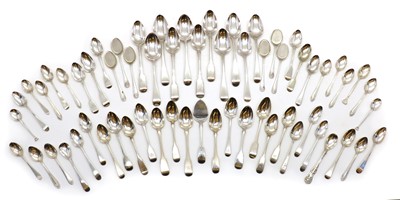 Lot 54 - A large collection of silver spoons