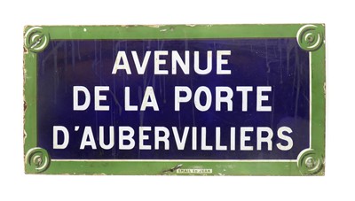 Lot 358 - A Parisian French enamel sign