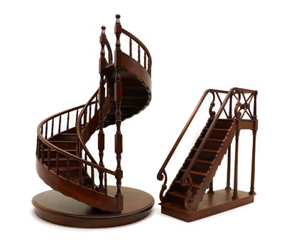 Lot 317 - A hardwood model of a spiral staircase