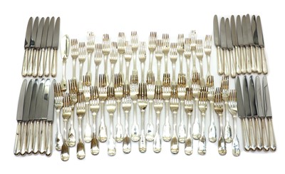 Lot 84 - A large collection of silver knives and forks