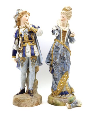 Lot 109 - A near pair of porcelain figures