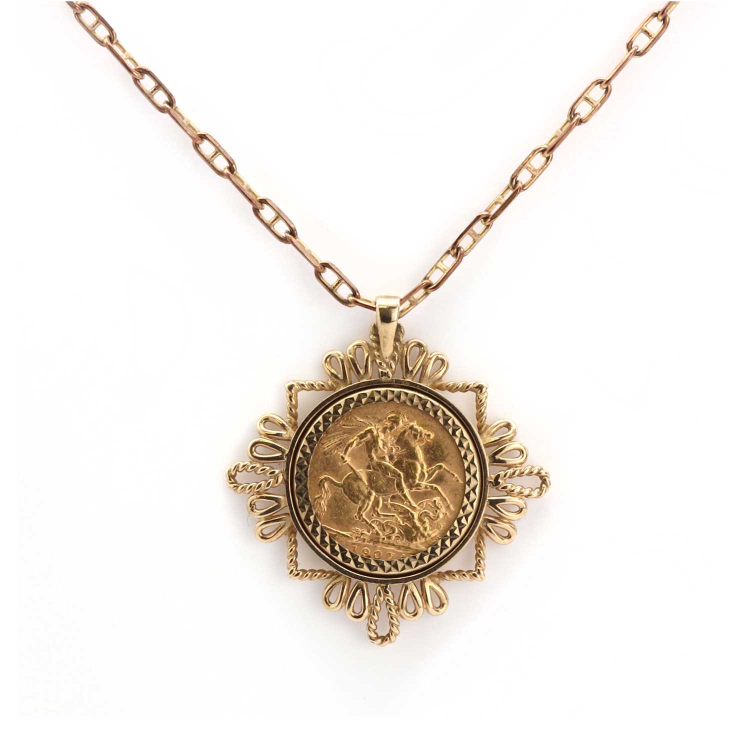 Lot 275 - A full sovereign pendant