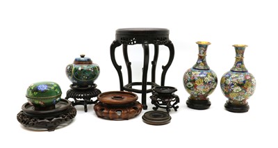Lot 228 - A group of four Chinese and Japanese cloisonné