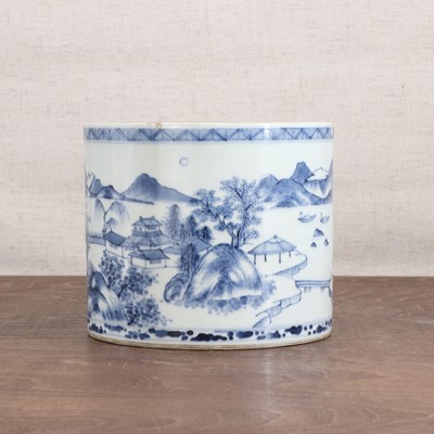 Lot 103 - A Chinese blue and white brush pot