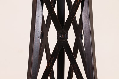 Lot 362 - A pair of ebonised wooden sculpture stands
