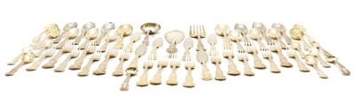 Lot 35 - A part set of Queen's pattern silver flatware