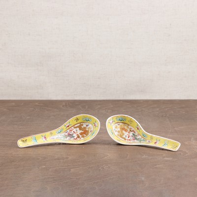 Lot 130 - A pair of Chinese famille rose spoons
