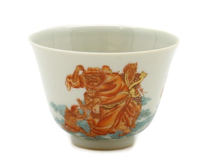 Lot 179 - A Chinese iron-red porcelain cup