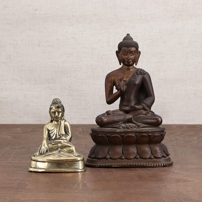 Lot 367 - A Chinese bronze Buddha