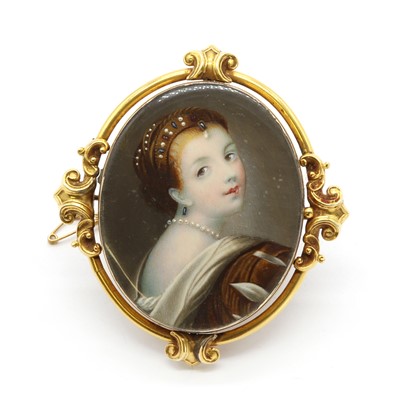 Lot 3 - A miniature portrait of a young lady, English School, 19th Century