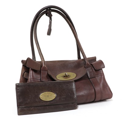Lot 1470 - A Mulberry chocolate brown East West Bayswater handbag, and a Mulberry Continental purse