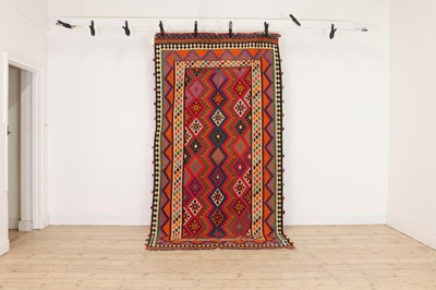 Lot 190 - A Persian Qashqai kilim wool rug