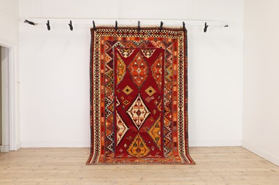 Lot 187 - A Persian Qashqai kilim wool rug