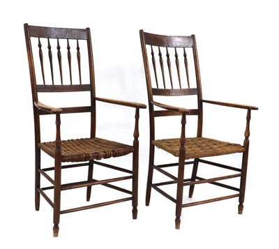 Lot 427 - A pair of American cedar and elm elbow chairs