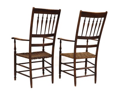 Lot 427 - A pair of American cedar and elm elbow chairs