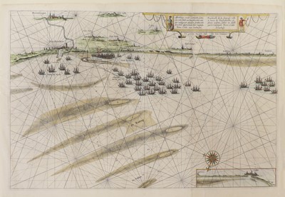 Lot 36 - MAP: Bleau: Dunkirk (Sea chart of the coast), c1635.