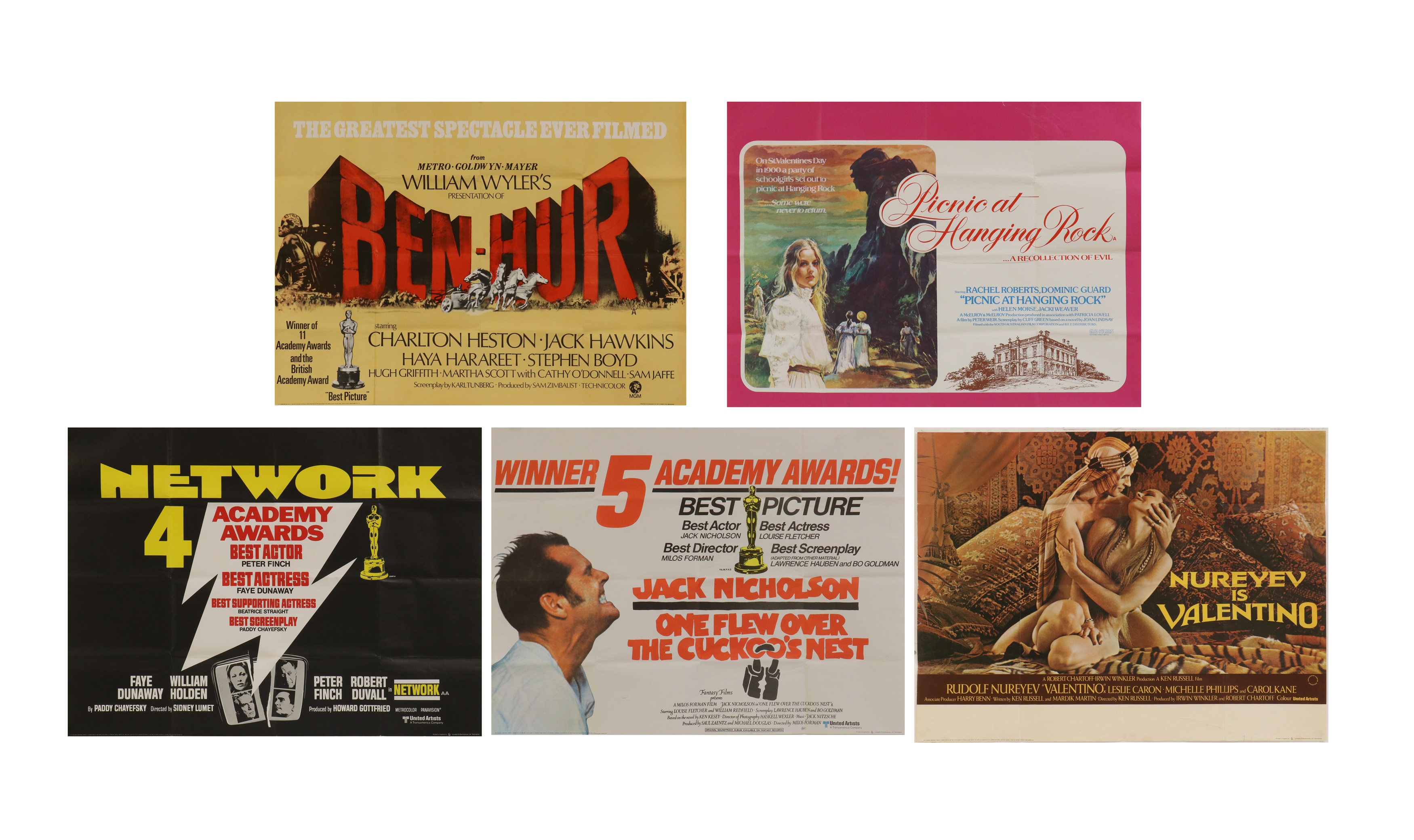 Lot 305 - Five British Quad film posters,