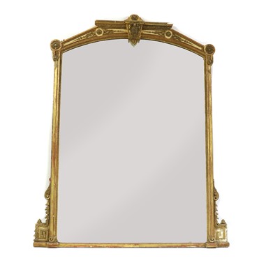 Lot 428 - A large Victorian giltwood and gesso overmantel mirror