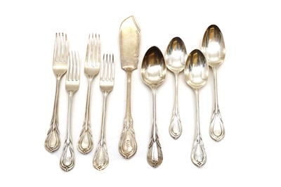 Lot 117 - A collection of Lily pattern silver flatware