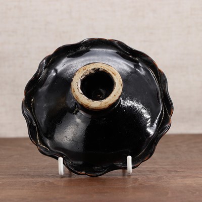 Lot 36 - A Chinese black-glazed stoneware stem cup