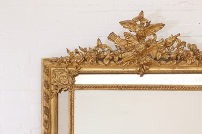 Lot 79 - A Louis XVI-style giltwood and gesso overmantel mirror