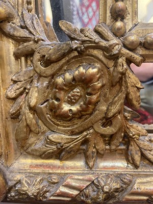 Lot 79 - A Louis XVI-style giltwood and gesso overmantel mirror
