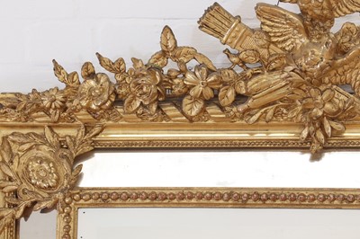 Lot 79 - A Louis XVI-style giltwood and gesso overmantel mirror