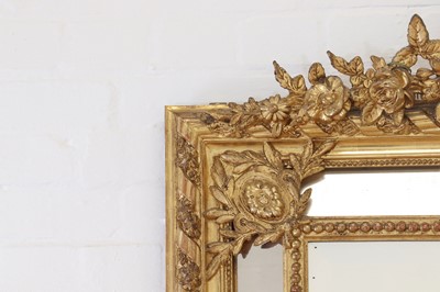 Lot 79 - A Louis XVI-style giltwood and gesso overmantel mirror