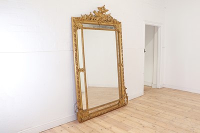 Lot 79 - A Louis XVI-style giltwood and gesso overmantel mirror