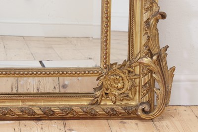 Lot 79 - A Louis XVI-style giltwood and gesso overmantel mirror