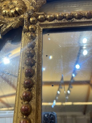 Lot 79 - A Louis XVI-style giltwood and gesso overmantel mirror