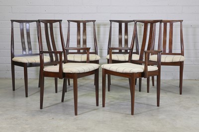 Lot 367 - A set of six Danish hardwood dining chairs