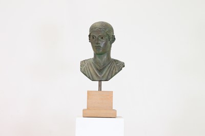 Lot 38 - A painted plaster bust after the antique