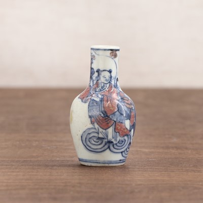 Lot 33 - A Chinese copper-red and blue miniature vase