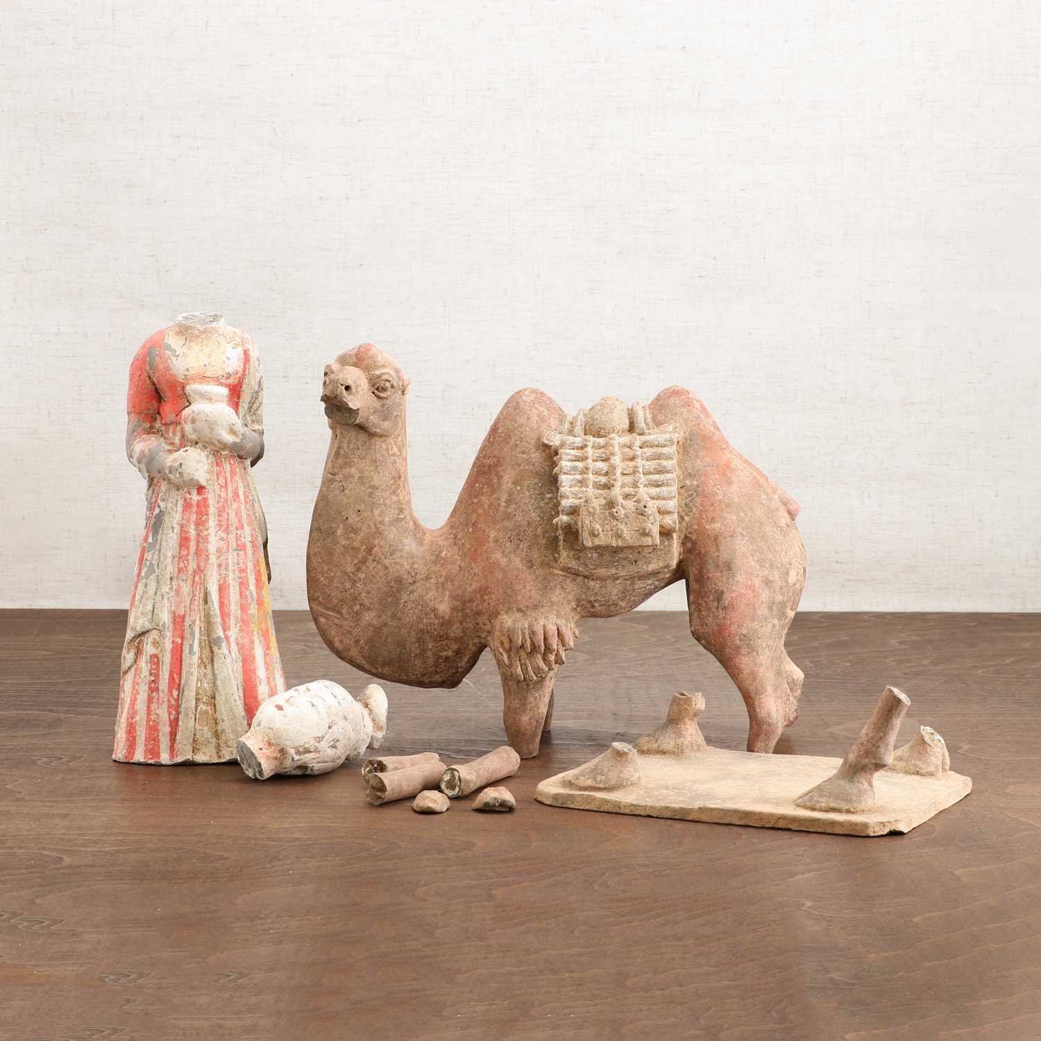 Lot 50 - A Chinese pottery camel