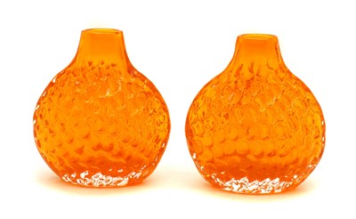 Lot 277 - A pair of Whitefriars glass onion vases