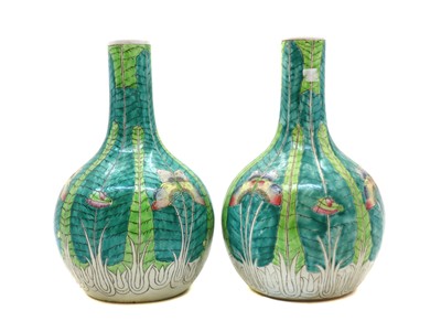 Lot 74 - A pair of Chinese famille verte vases