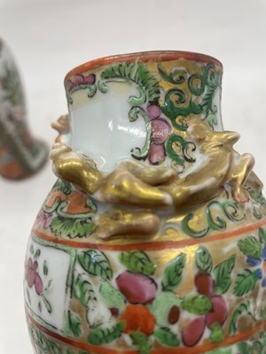 Lot 83 - Three Chinese famille rose vases