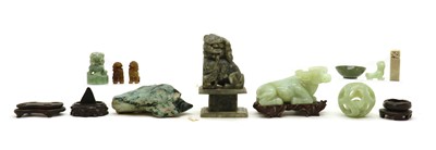 Lot 43 - A collection of Chinese hardstone and soapstone carvings