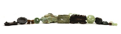 Lot 43 - A collection of Chinese hardstone and soapstone carvings