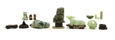 Lot 43 - A collection of Chinese hardstone and soapstone carvings